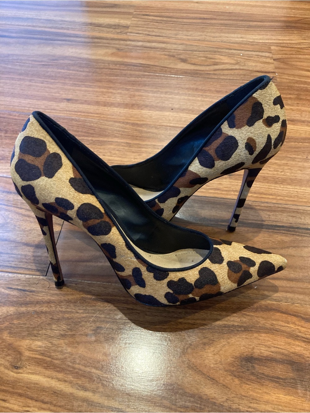 SCHUTZ Women’s Heel Pony Hair Leopard Print Pumps Shoes SZ 9.5B
